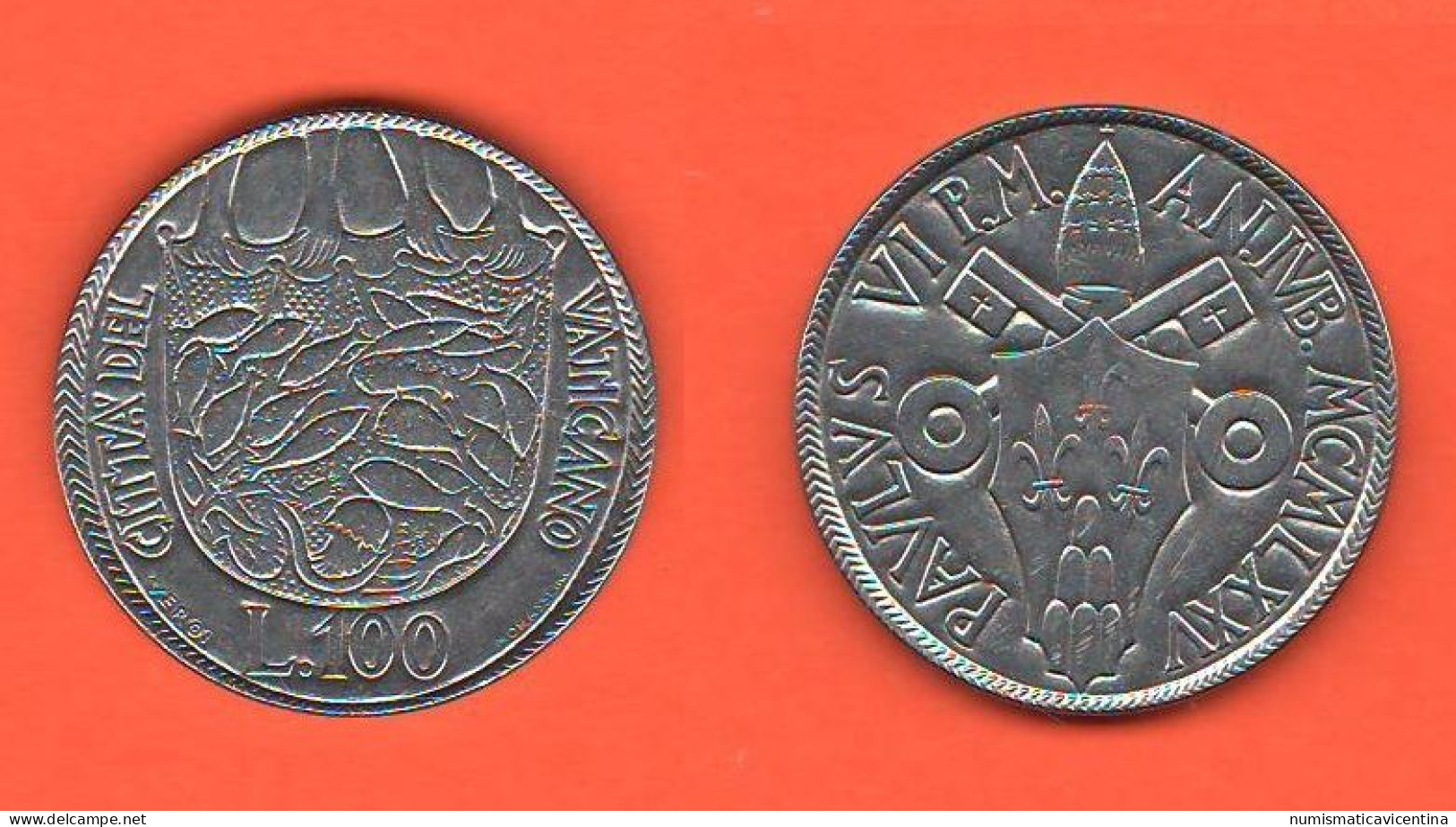 Vaticano 100 Lire 1975 Anno Santo Vatican City Steel Coin ∇ 3 - Vaticano