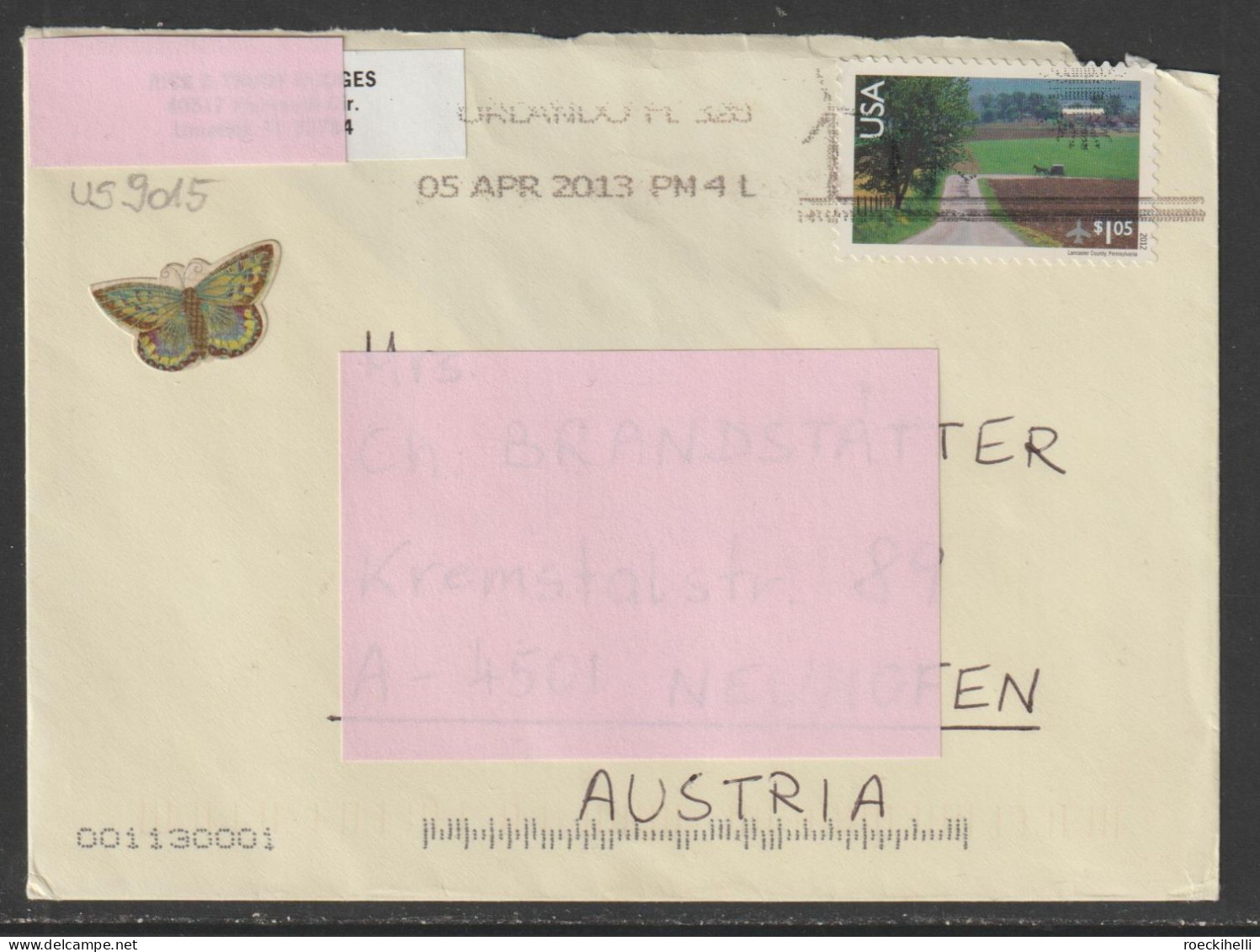 2013 - USA - Brief/Bedarfsbeleg, Gelaufen V. Umatilla/Florida N. Neuhofen/Austria - S. Scan  (us 9015) - Storia Postale