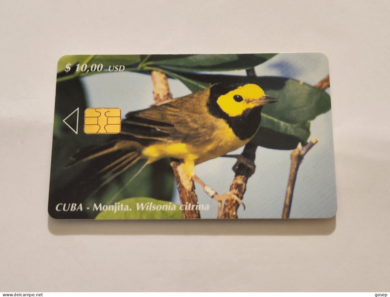 CUBA-(CU-ETE-0171)-Monjita-(Wilsonia Citrina)-(34)-($10)-(0005833797)-used Card+1card Prepiad Free - Kuba