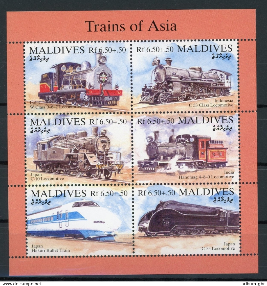 Malediven Kleinbogen 2191-2196 Postfrisch Eisenbahn #IU863 - Maldivas (1965-...)