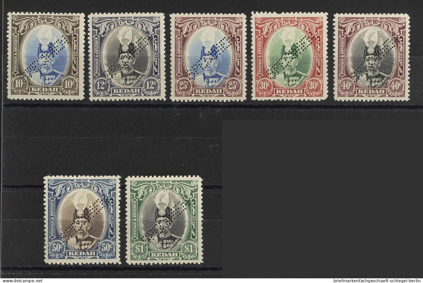 Malaiische Staaten Kedah, 1937, 46-54 Spec., Ungebraucht - Altri - Asia