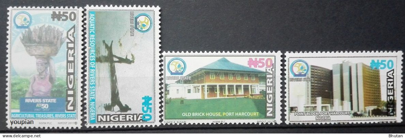 Nigeria 2018, Nigerian Dailylife And Buildings - River State, MNH Stamps Set - Nigeria (1961-...)