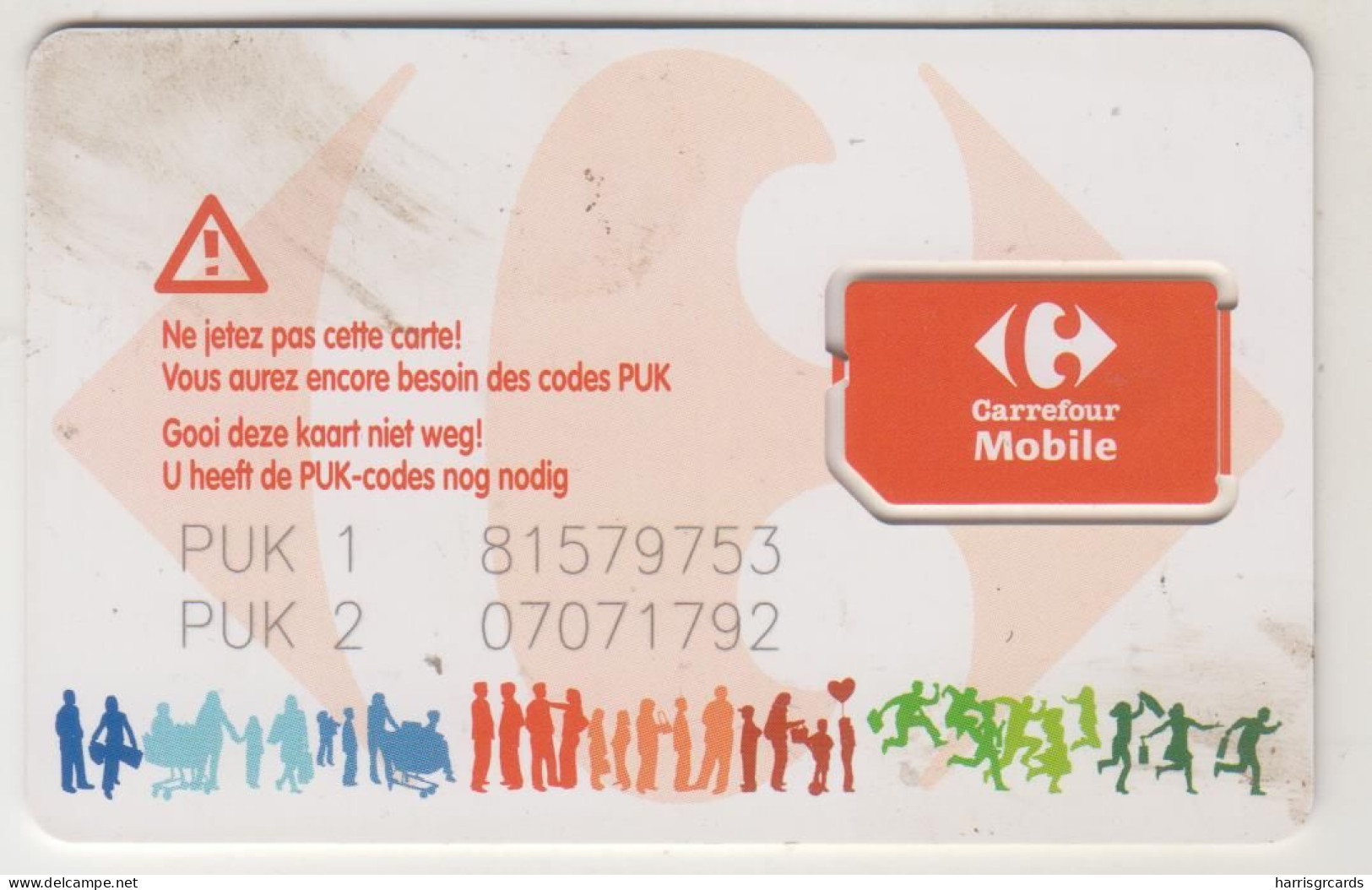 BELGIUM - Carrefour Mobile GSM Card, Mint - Cartes GSM, Recharges & Prépayées