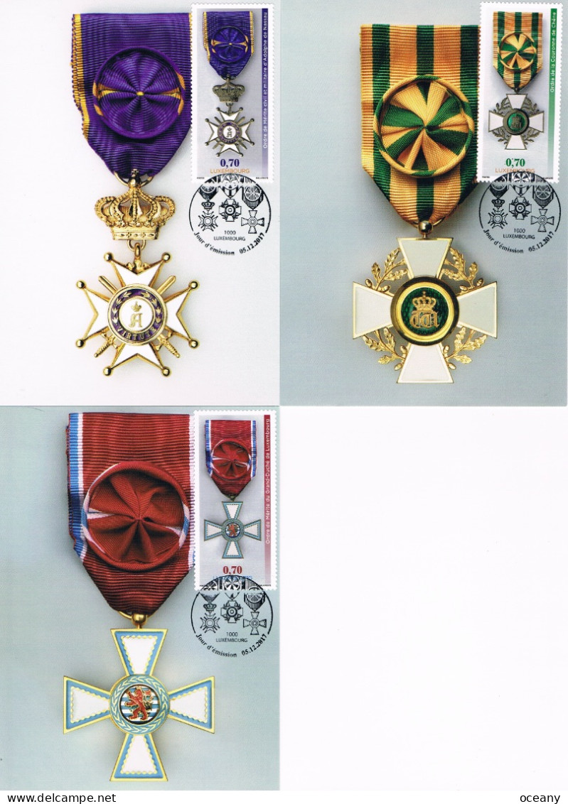Luxembourg - Décorations Militaires : Médailles CM 2084/2086 (année 2017) - Maximumkarten