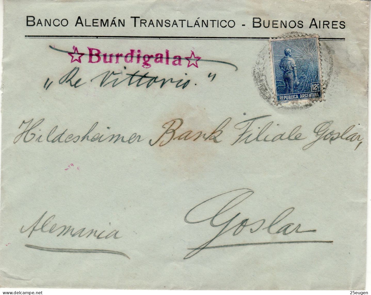 ARGENTINA 1915 LETTER SENT FROM BUENOS AIRES TO GOSLAR - Briefe U. Dokumente