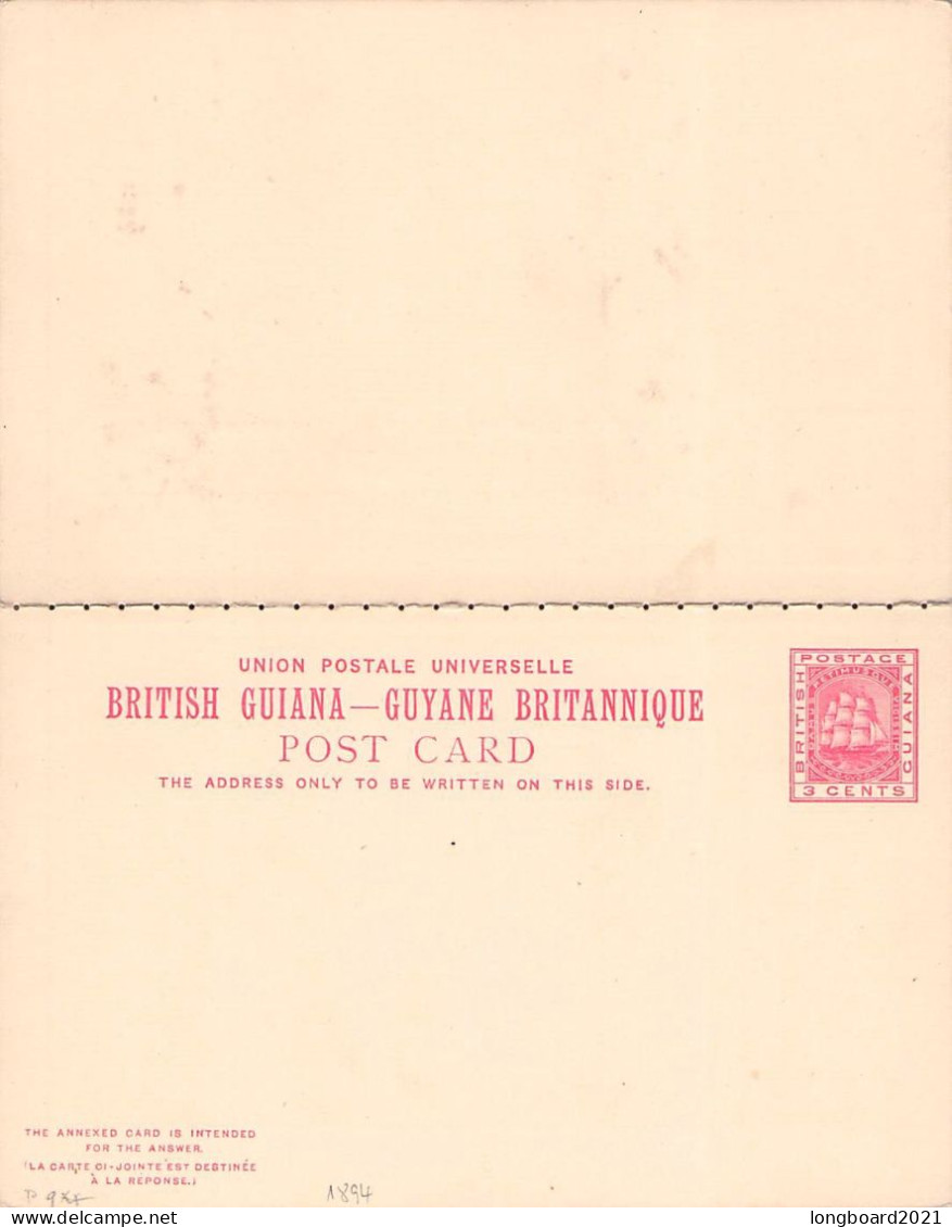 BRIT. GUIANA - POST CARD 3/3 CENTS (1894) Unc / 5270 - British Guiana (...-1966)