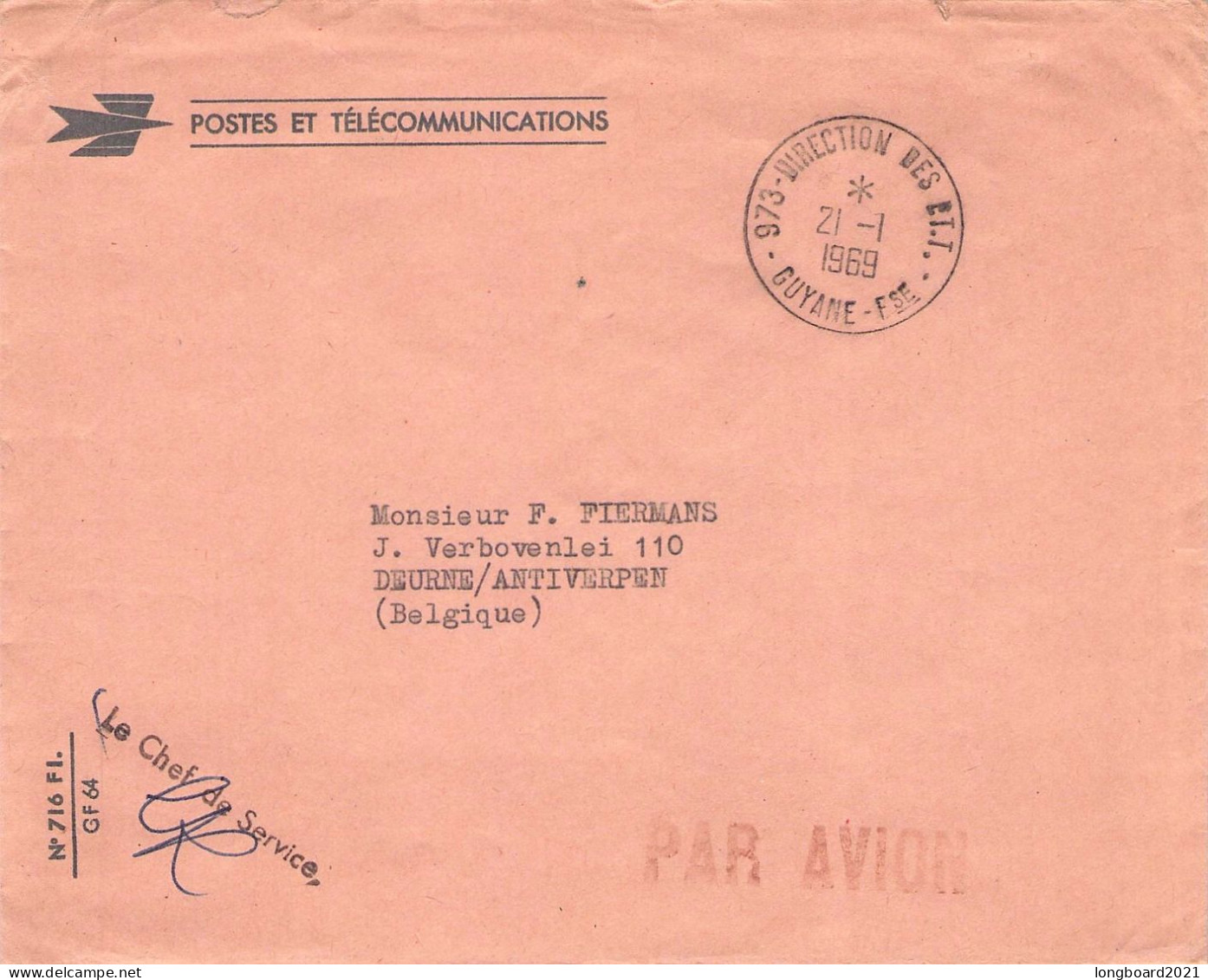 GUYANA - AIR MAIL POSTPAID - BE 1969 / 5271 - Guyana (1966-...)