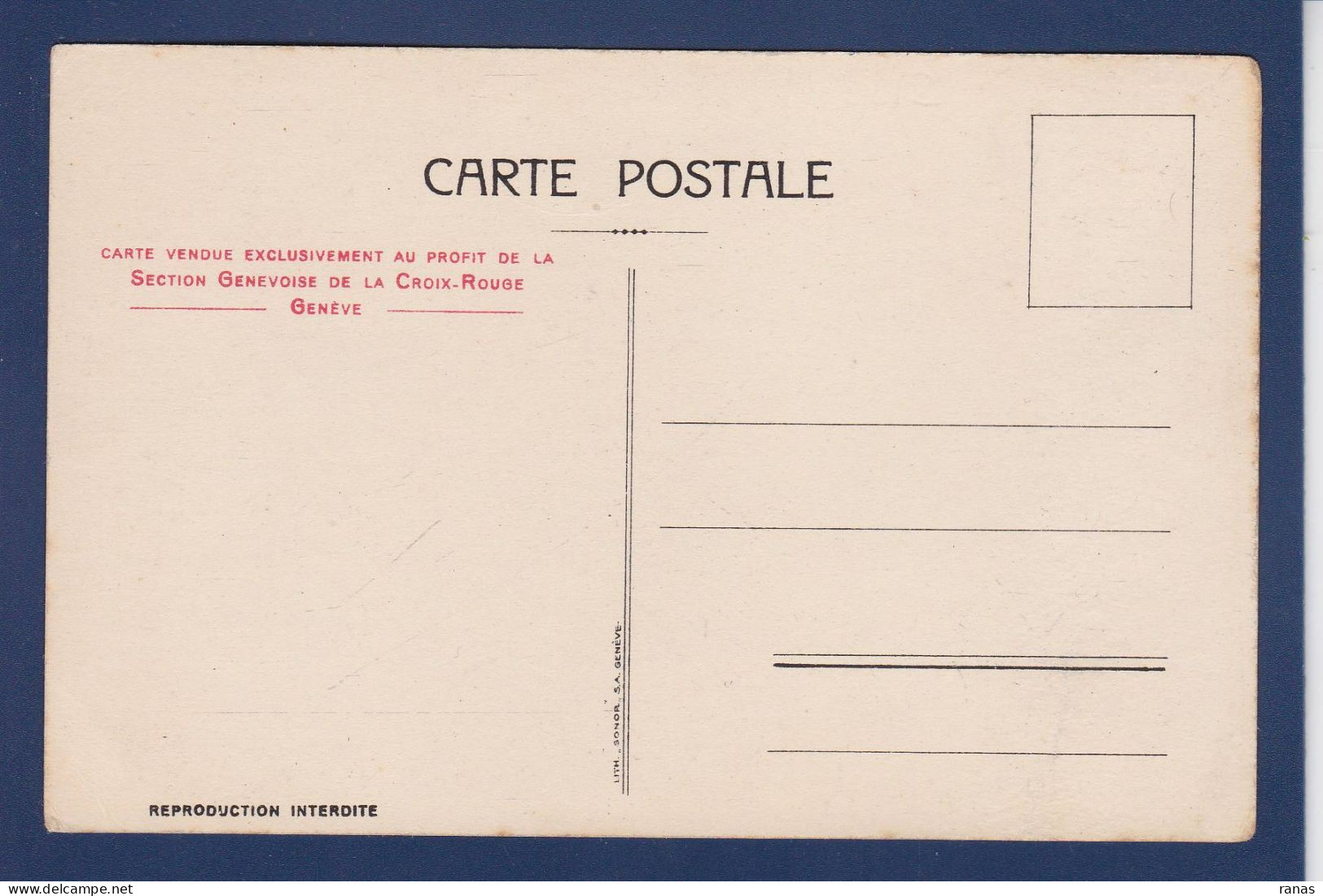 CPA Suisse > GE Genève > Voir Scan Du Dos Croix Rouge - Autres & Non Classés