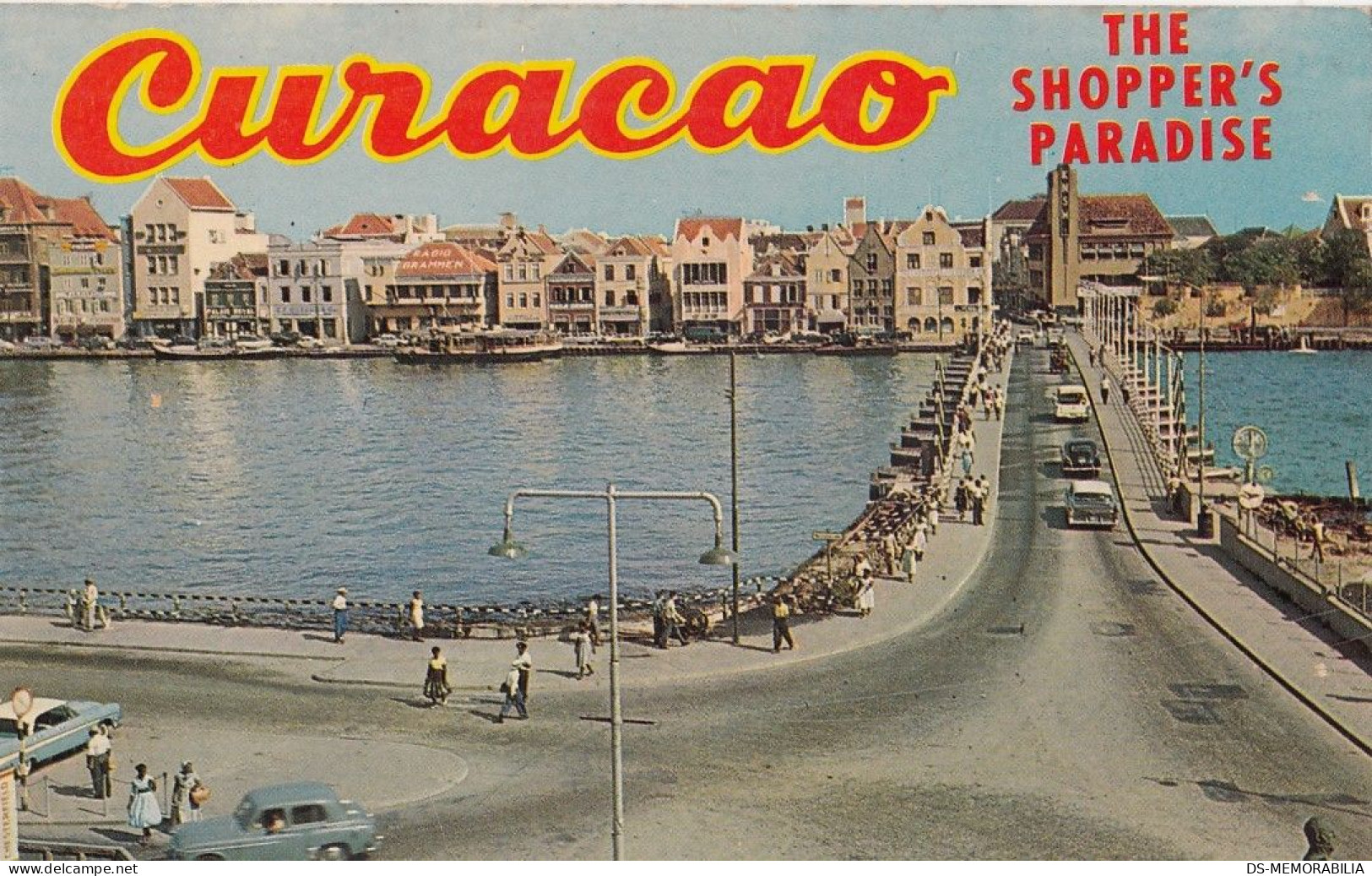 Curacao - Pontoon Bridge Old Postcard - Curaçao