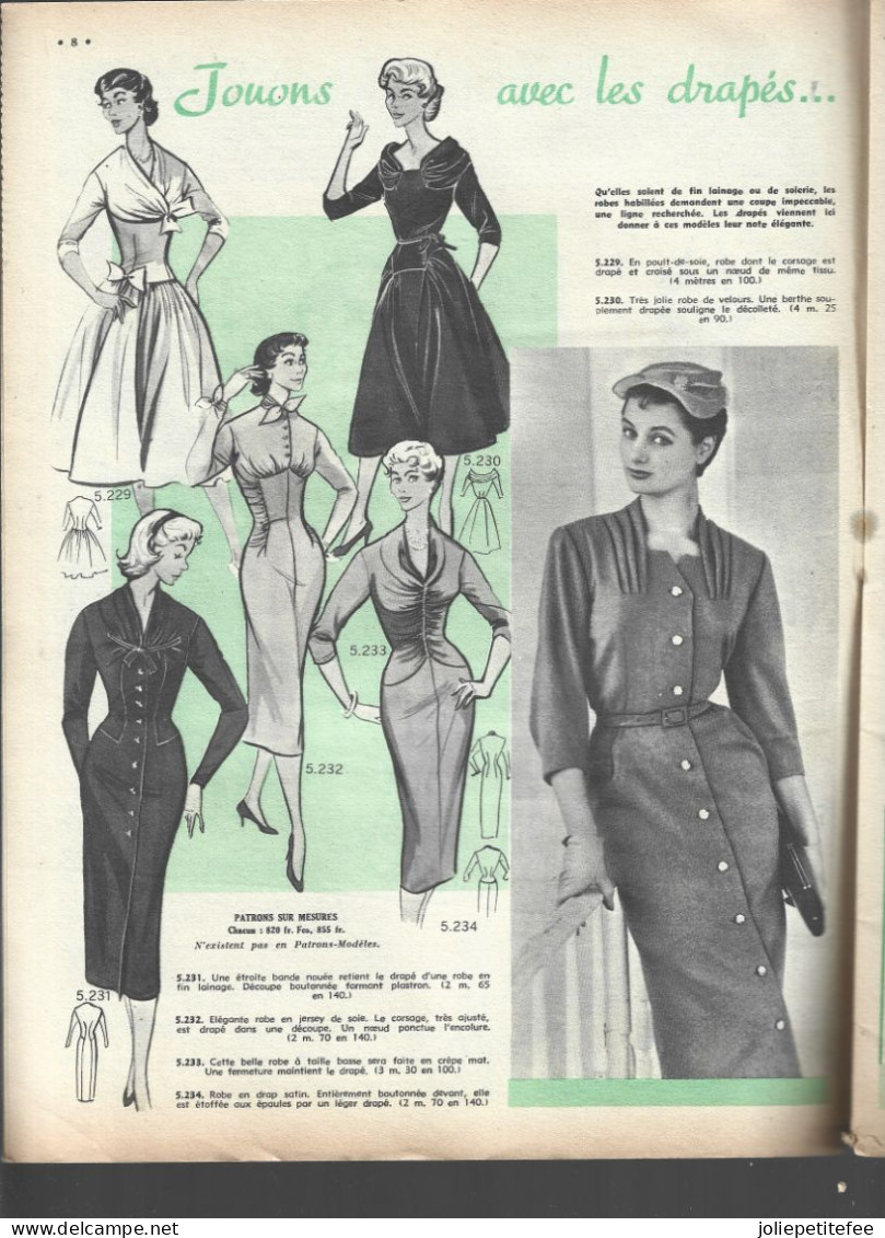 N°49 - 1955.  L'ECHO DE LA MODE.  Hiver à La Maison Et Au-dehors, Jouons Avec Les Drapés. - Fashion