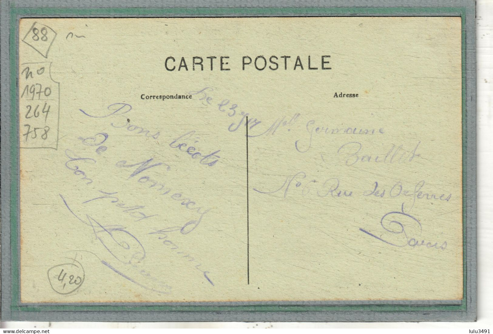 CPA - NOMEXY (88) - Aspect De La Rue De Lestrey En 1917 - Nomexy