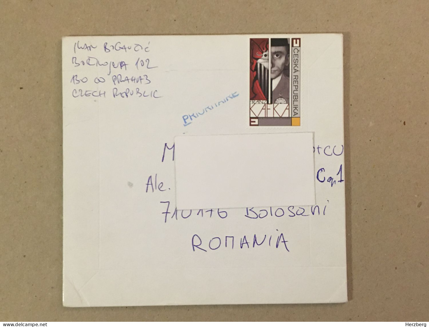 Ceska Republika Ceska Posta Used Letter Stamp Circulated Cover Franz Kafka Writer 2015 - Lettres & Documents