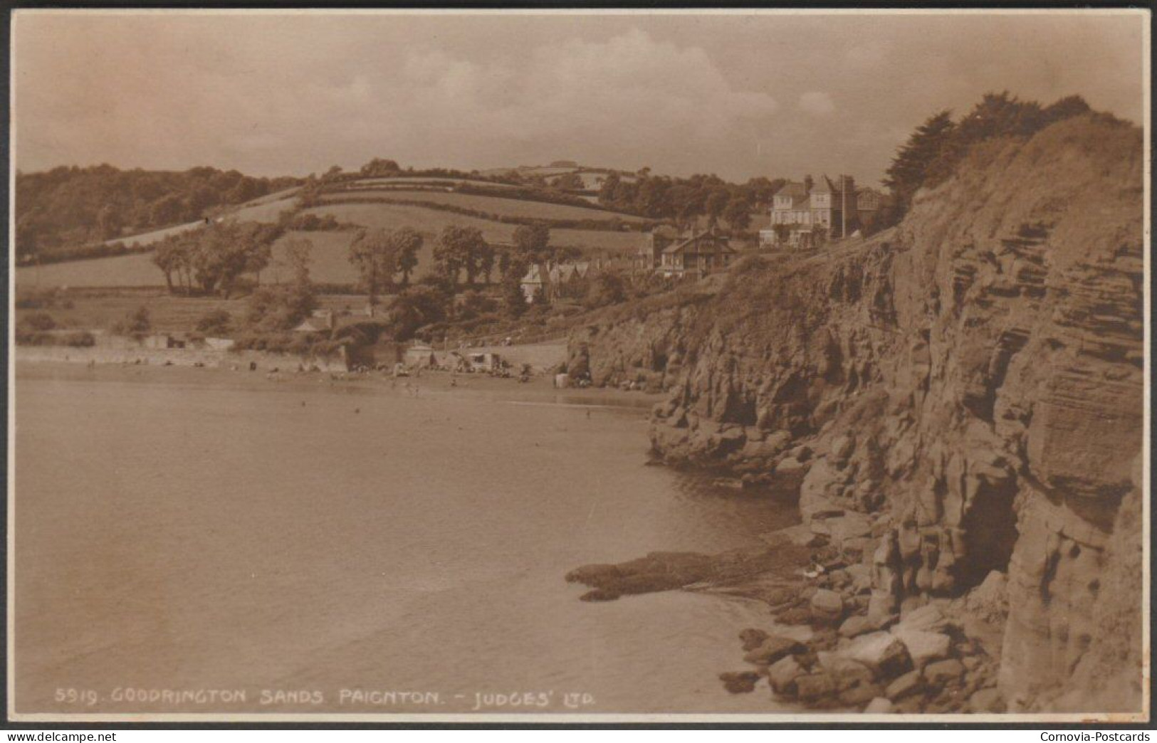 Goodrington Sands, Paignton, Devon, 1920 - Judges RP Postcard - Paignton