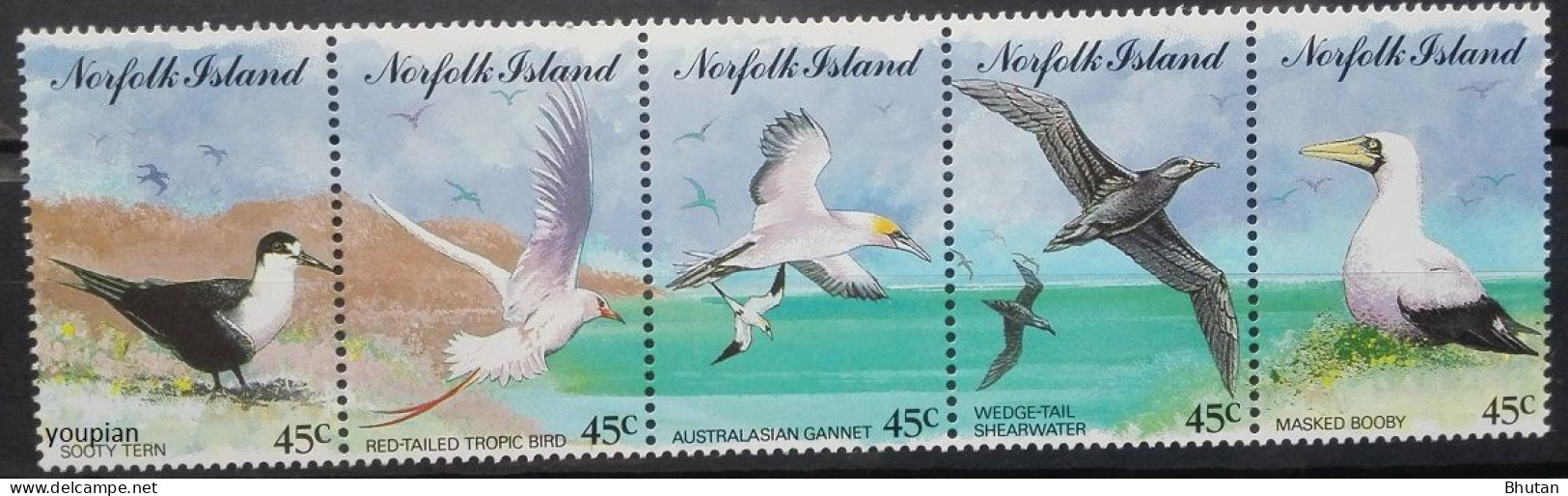 Norfolk Island 1994, Seabirds, MNH Stamps Strip - Norfolk Island