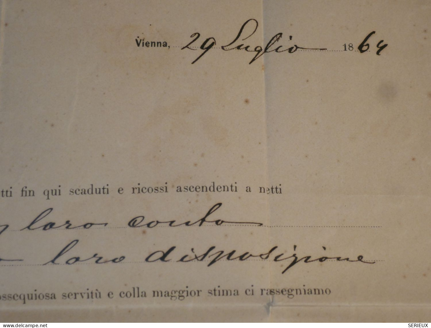 DJ 7 AUTRICHE    BELLE  LETTRE   1864  WIEN A MILANO ITALIA   + + AFFRANCH. INTERESSANT - ...-1850 Voorfilatelie