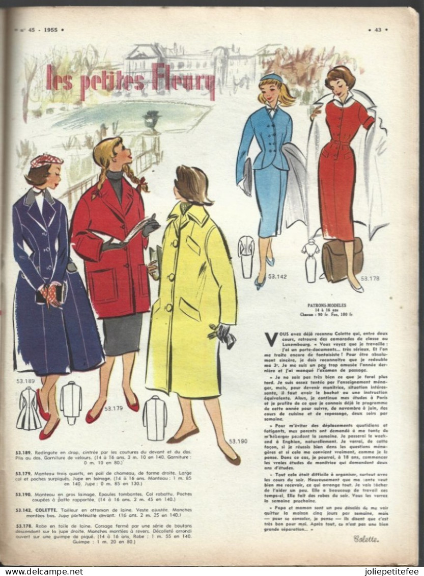 N°45 - 1955.  L'ECHO DE LA MODE.  Les Petites Fleury, La Fourrure à La Mode. - Mode