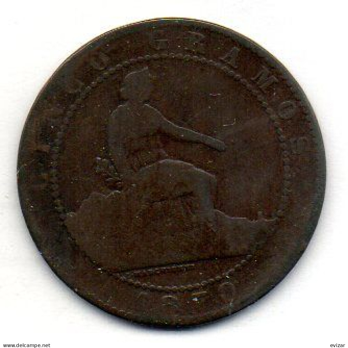 SPAIN, 5 Centimos, Copper, Year 1870, KM # 662 - Otros & Sin Clasificación