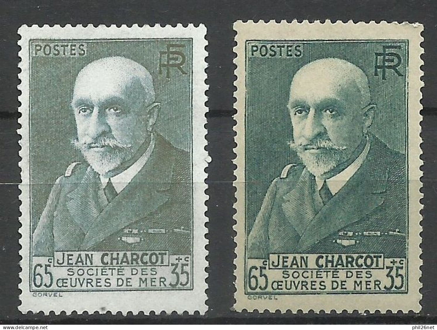 France  N°  377  Jean Charcot  Gris  Neuf ( * ) AB/B  Le Timbre Type Sur Les Scans Pour Comparer   Soldé ! ! ! - Unused Stamps