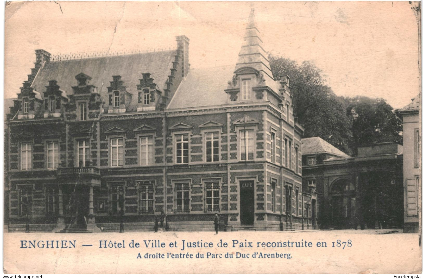 CPA Carte Postale   Belgique  Enghien Hôtel De Ville Et Justice De Paix  à Droite Entrée Du Parc 1919 VM77432ok - Edingen