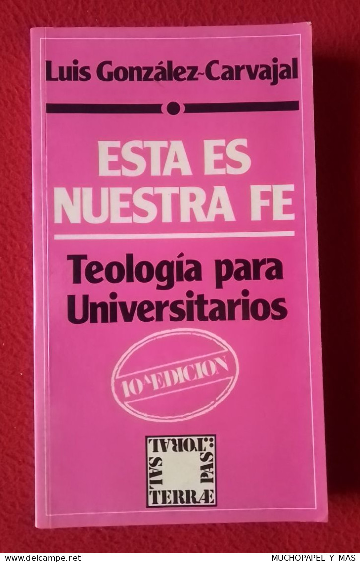 LIBRO ESTA ES NUESTRA FE LUIS GONZÁLEZ-CARVAJAL TEOLOGÍA PARA UNIVERSITARIOS PASTORAL ED. SAL TERRAE 1993..RELIGIÓN..... - Religión Y Paraciencias