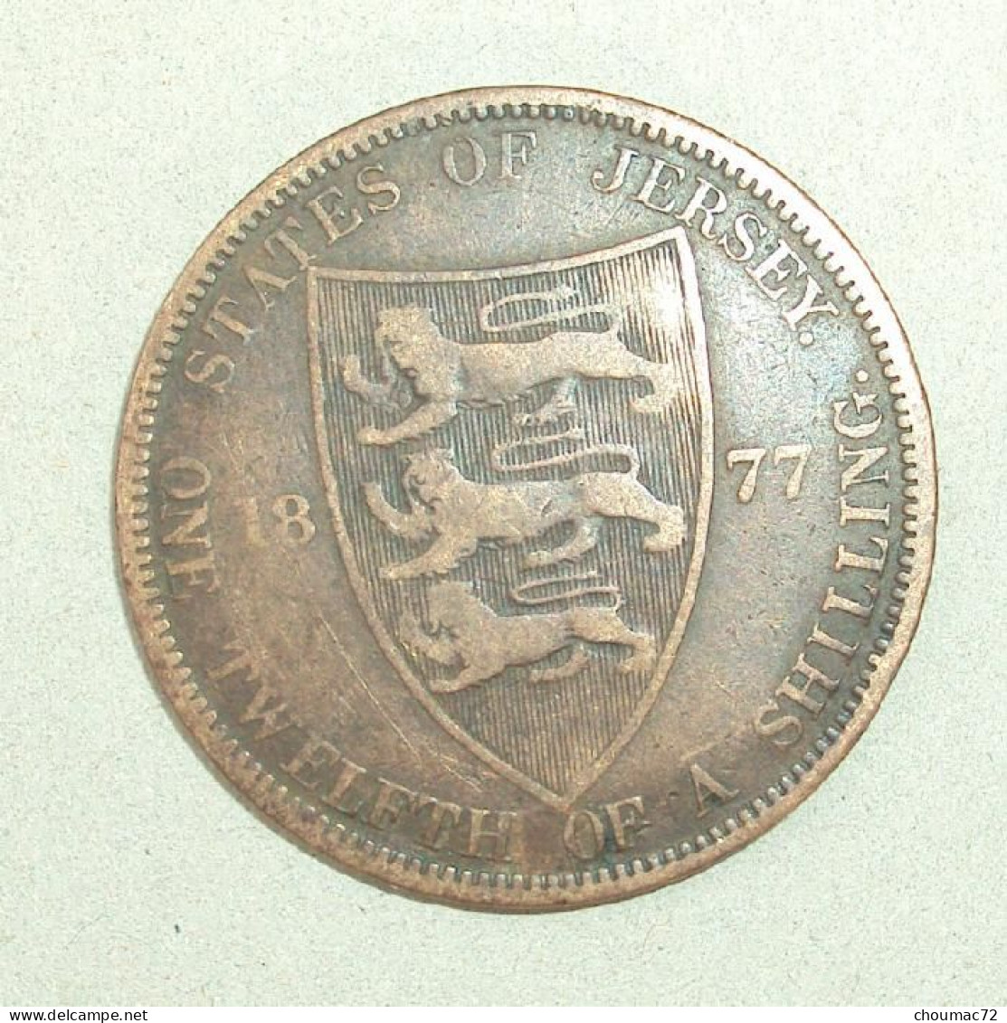 Monnaie 027, Jersey One Twelfth Of A Shilling 1877 Victoria - Jersey