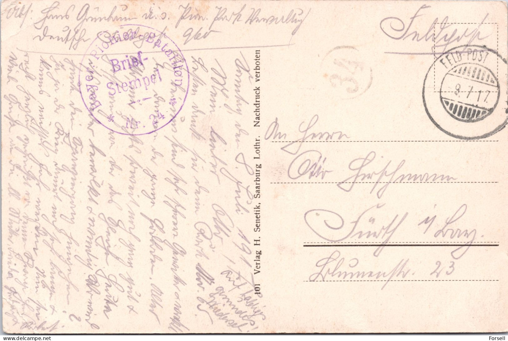 Gerden (Lagarde) Friedhof Deutscher Helden (Feldpost Stempel: 1917) - Lothringen