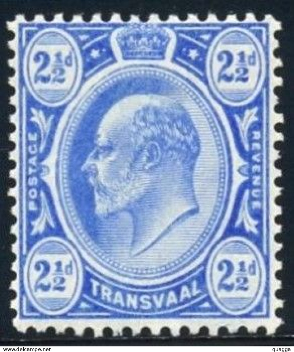 Transvaal 1909. 2½d Bright Blue, Wmk.MCA. SACC 282**, SG 276**. - Transvaal (1870-1909)