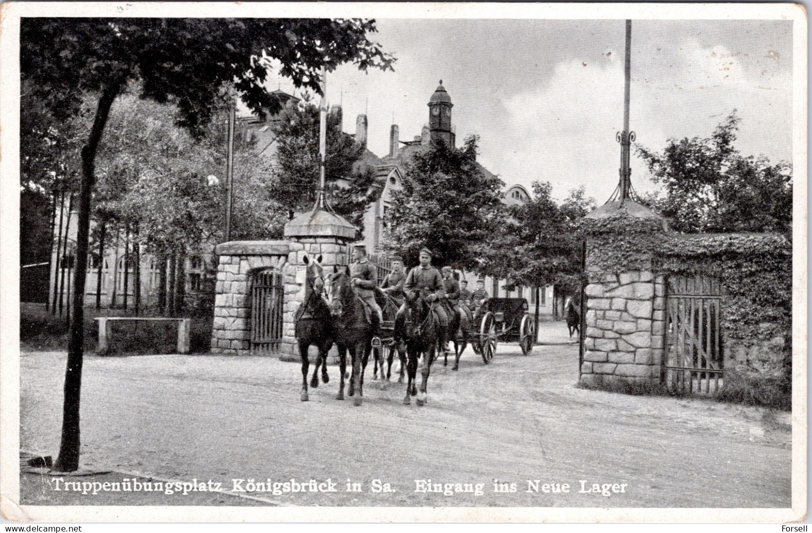 Truppenübungsplatz Königsbrück In Sachsen , Eingang Ins Neue Lager (Feldpost, Stempel: Dreseden 9.9.39) - Koenigsbrueck