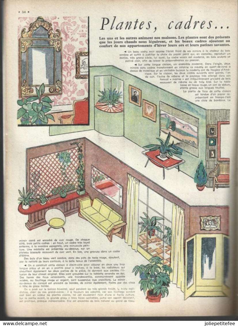 N°48 - 1955.  L'ECHO DE LA MODE.  Plantes, Cadres ... Et Miroirs,  Taille 40. - Fashion