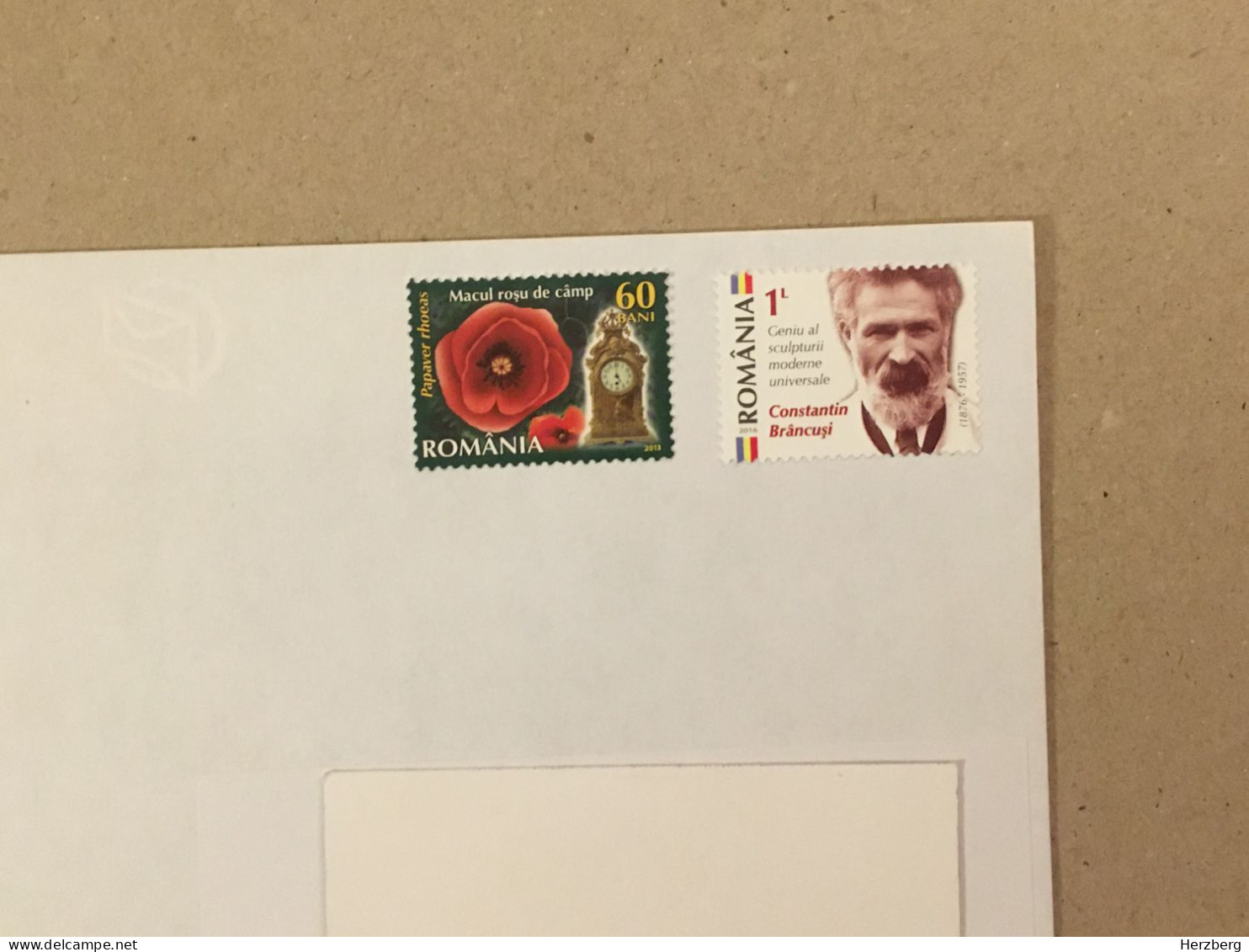 Romania Unused Letter Stamp Cover Constantin Brancusi Artist Sculptor Mantel Clock Flowers - Brieven En Documenten