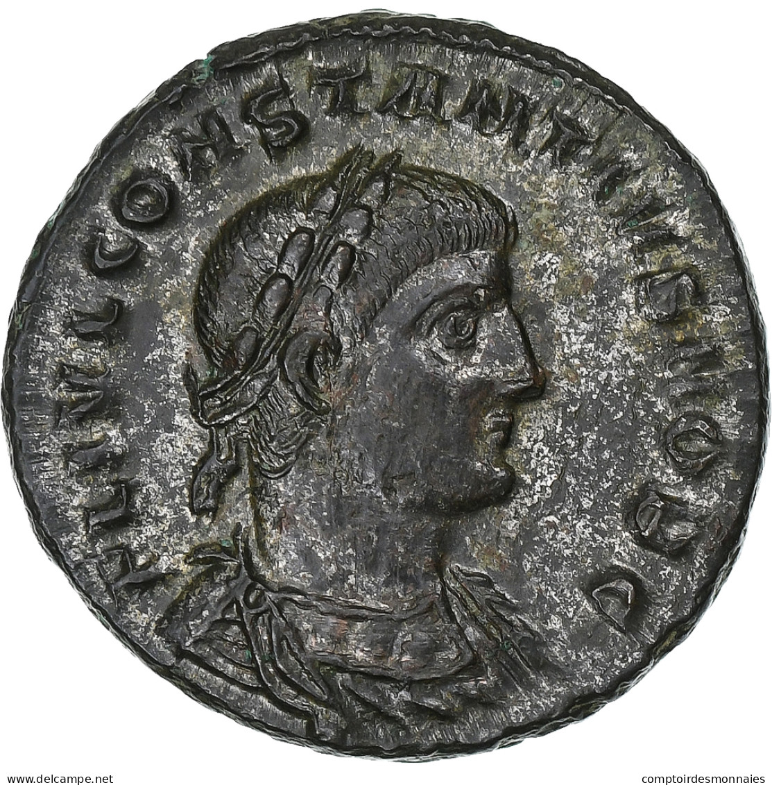 Constance II, Follis, 326-328, Thessalonique, Bronze, SUP, RIC:158 - L'Empire Chrétien (307 à 363)