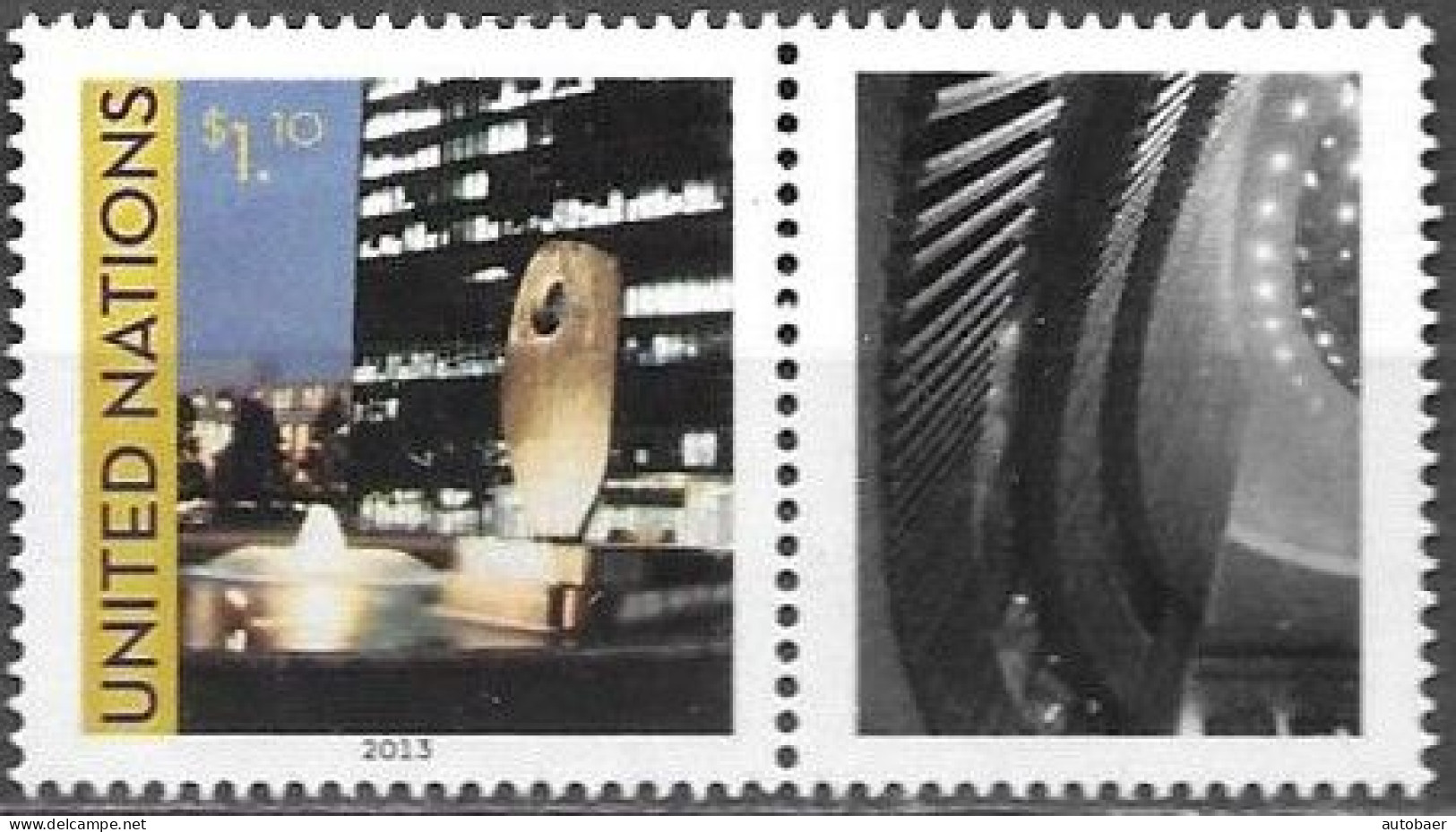 United Nations UNO UN Vereinte Nationen New York 2013 Greetings Mi.No.1327 Label MNH ** Neuf - Ongebruikt