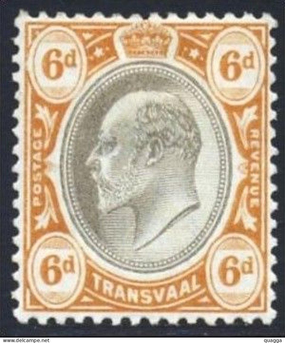 Transvaal 1902. 6d Black And Orange (wmk.CA). SACC 251* SG 250* - Transvaal (1870-1909)