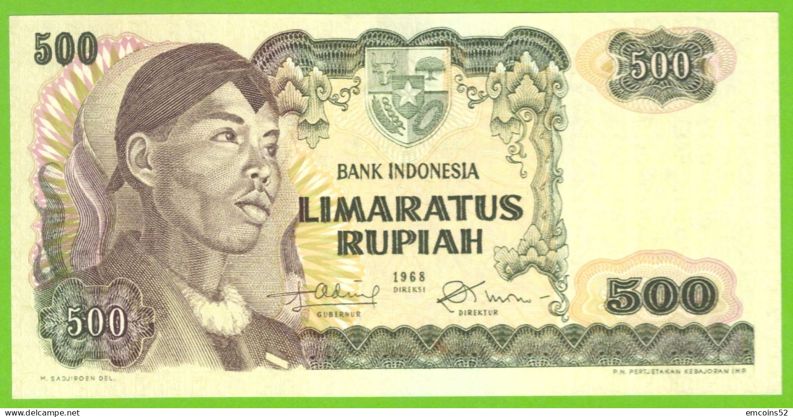 INDONESIA 500 RUPIAH 1968  P-109  UNC - Indonesien