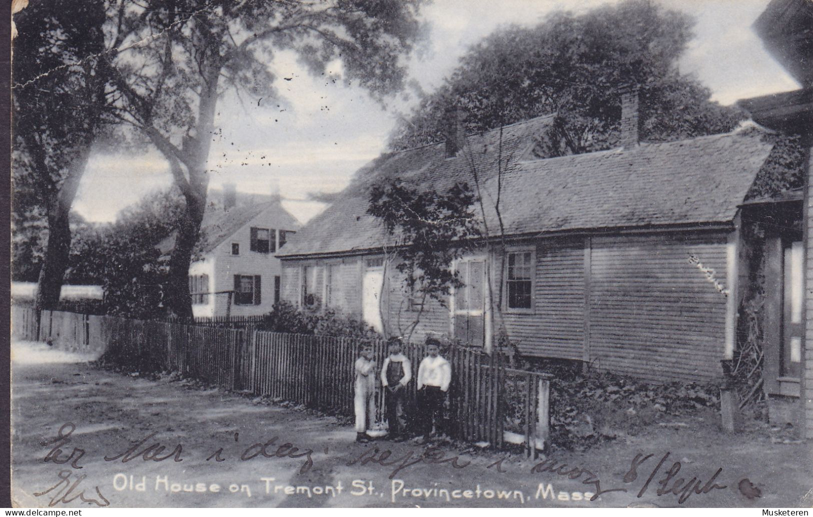 United States PPC Old House On Tremont Street, Provincetown, Mass. PROVINCETOWN 1906 HELLERUP (Arr.) Denmark (2 Scans) - Cape Cod