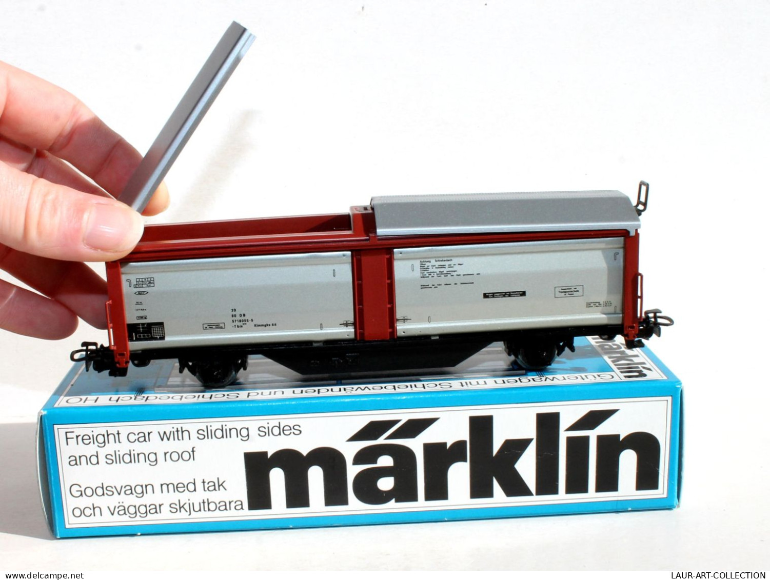 RARE! MARKLIN HO N°4633 WAGON A TOIT ET PAROIS COULISSANT FOURGON TRAIN + NOTICE! TRAIN MODELISME FERROVIAIRE (1002.17) - Vagoni Merci