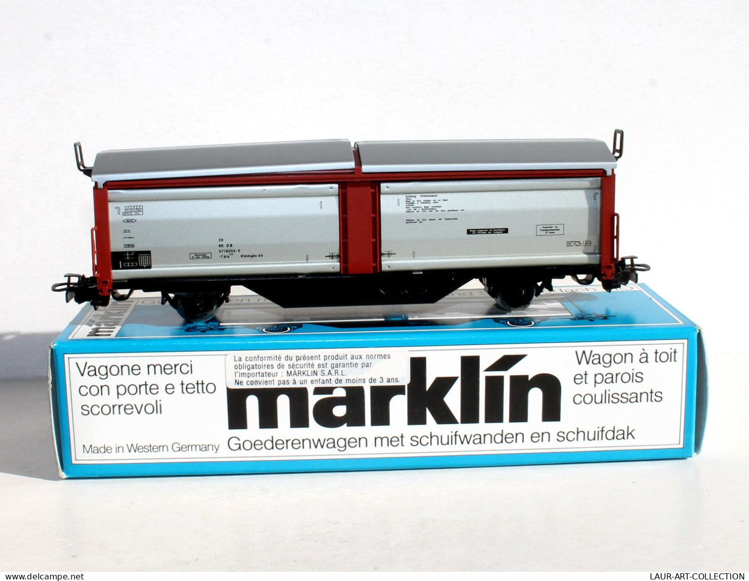 RARE! MARKLIN HO N°4633 WAGON A TOIT ET PAROIS COULISSANT FOURGON TRAIN + NOTICE! TRAIN MODELISME FERROVIAIRE (1002.17) - Goederenwagons