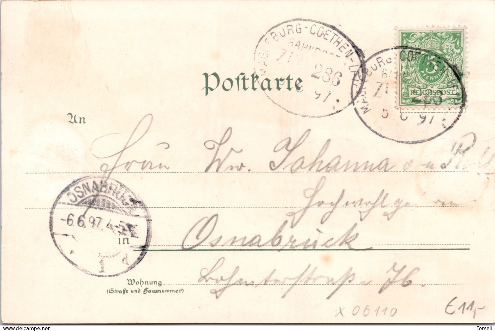 Gruss Aus Halle A/S (Bahnpost Stempel: Magdeburg-Coethen 1897) - Halle (Saale)