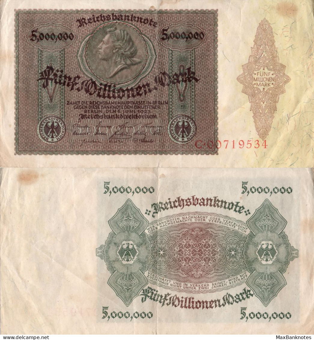 Germany / 5.000.000 Mark / 1923 / P-90(a) / VF - 5 Miljoen Mark