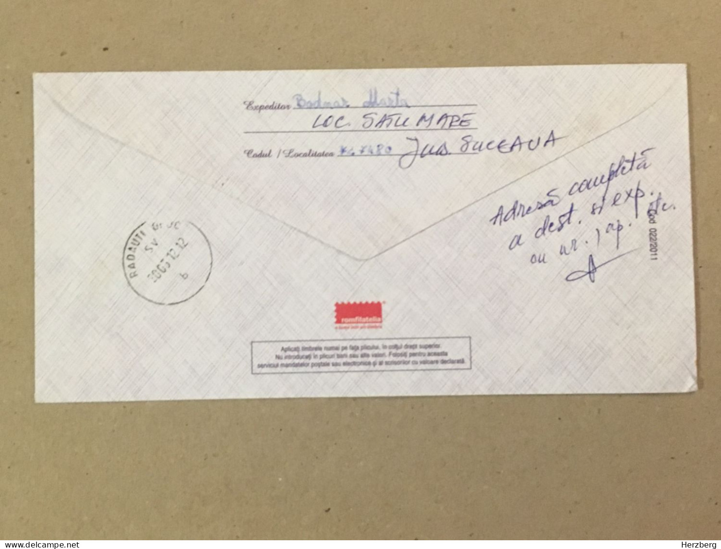 Romania Postal Stationery Used Letter Stamp Cover 2012 New Civil Code Civil Law Justice - Brieven En Documenten