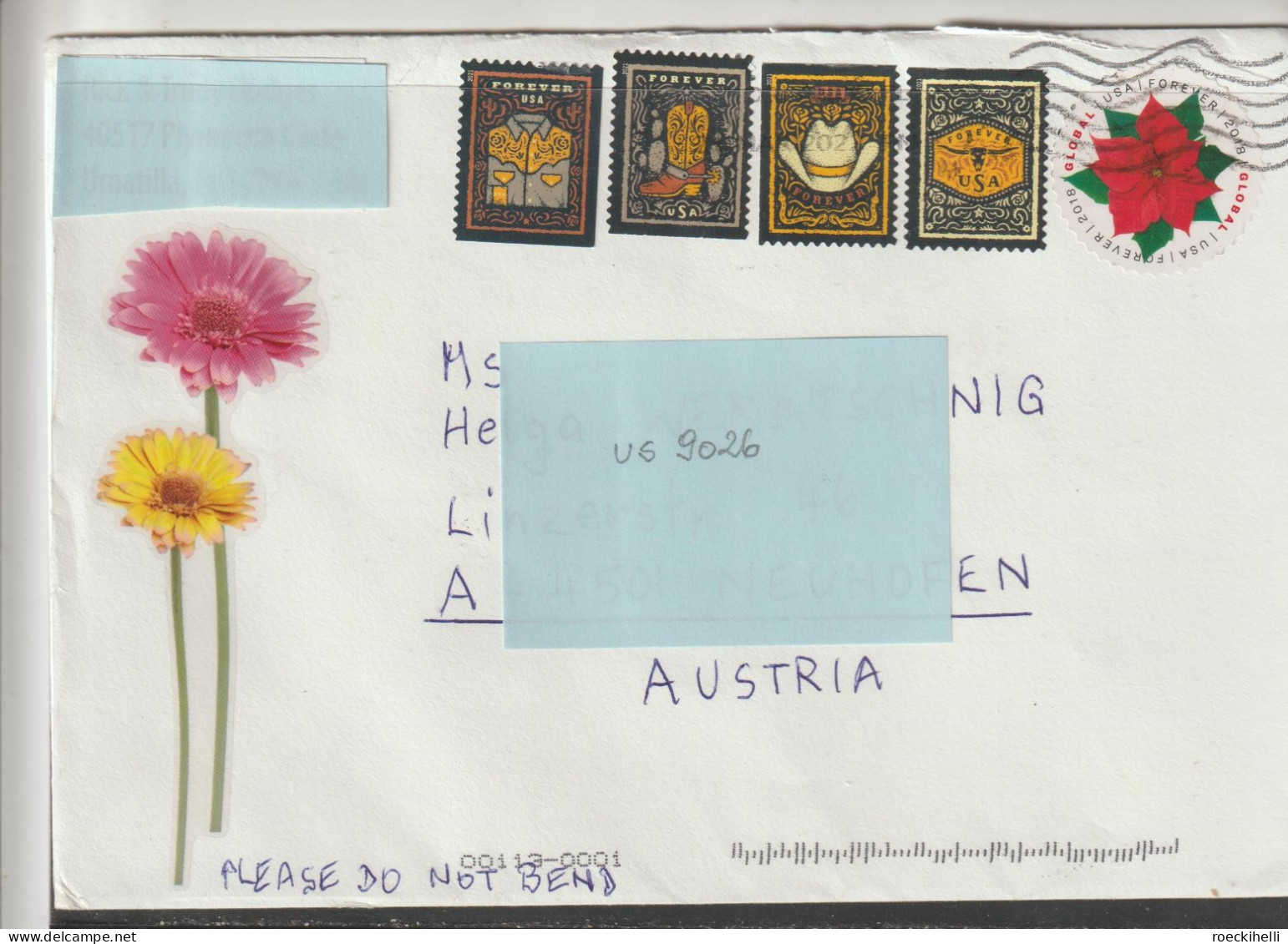2021 - USA - Brief/Bedarfsbeleg, Gelaufen V. Umatilla/Florida N. Neuhofen/Austria - S. Scan  (us 9026) - Storia Postale