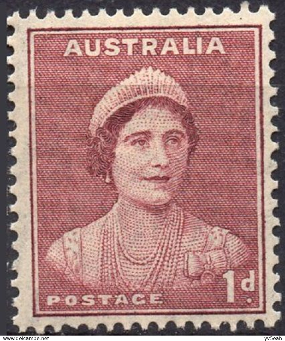 AUSTRALIA/1941/MNH/SC#181/ QUEEN ELIZABETH/ KING GEORGE VI / KGVI/ 1p DULL RED BROWN - Neufs