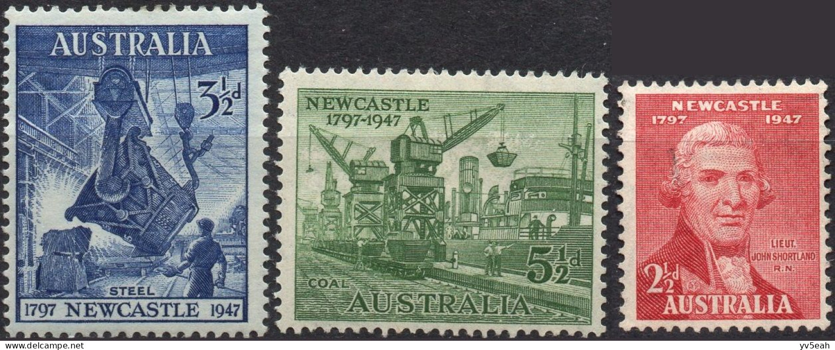 AUSTRALIA/1947/MH/SC#207-209/JOHN SHORTLAND/ INDSUTRY/ FULL SET - Neufs