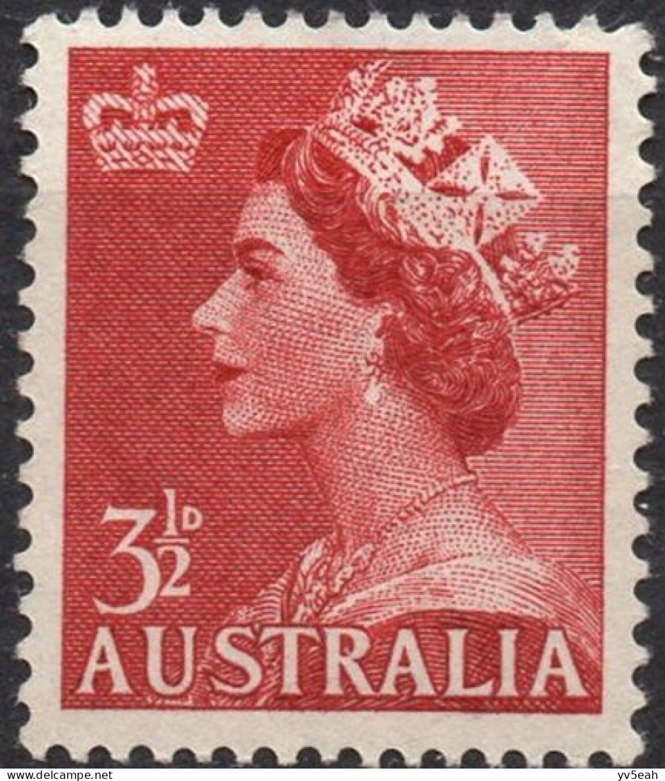 AUSTRALIA/1953/MNH/SC#258/ QUEEN ELIZABETH II / QEII/ 3 1/2p DARK RED - Mint Stamps