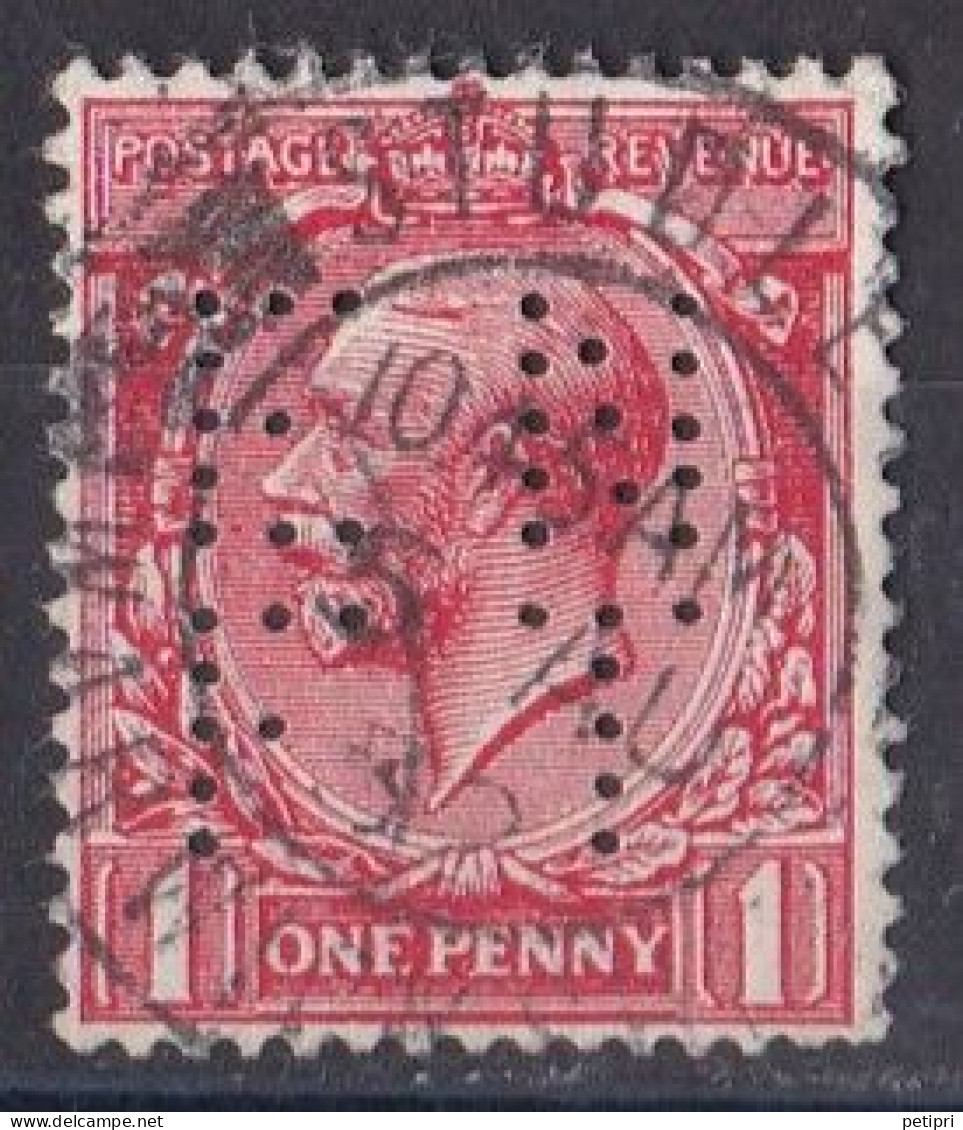 Grande Bretagne - 1911 - 1935 -  George  V  -  Y&T N °  140  Perforé  EM / FT - Perfins