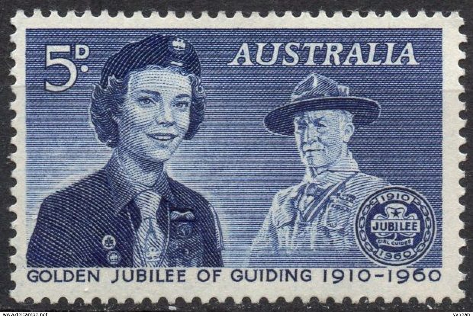 AUSTRALIA/1960/MNG/SC#335/ 50TH. ANNIV, OF GIRLS GUIDES/ BOYSCOUTS - Mint Stamps