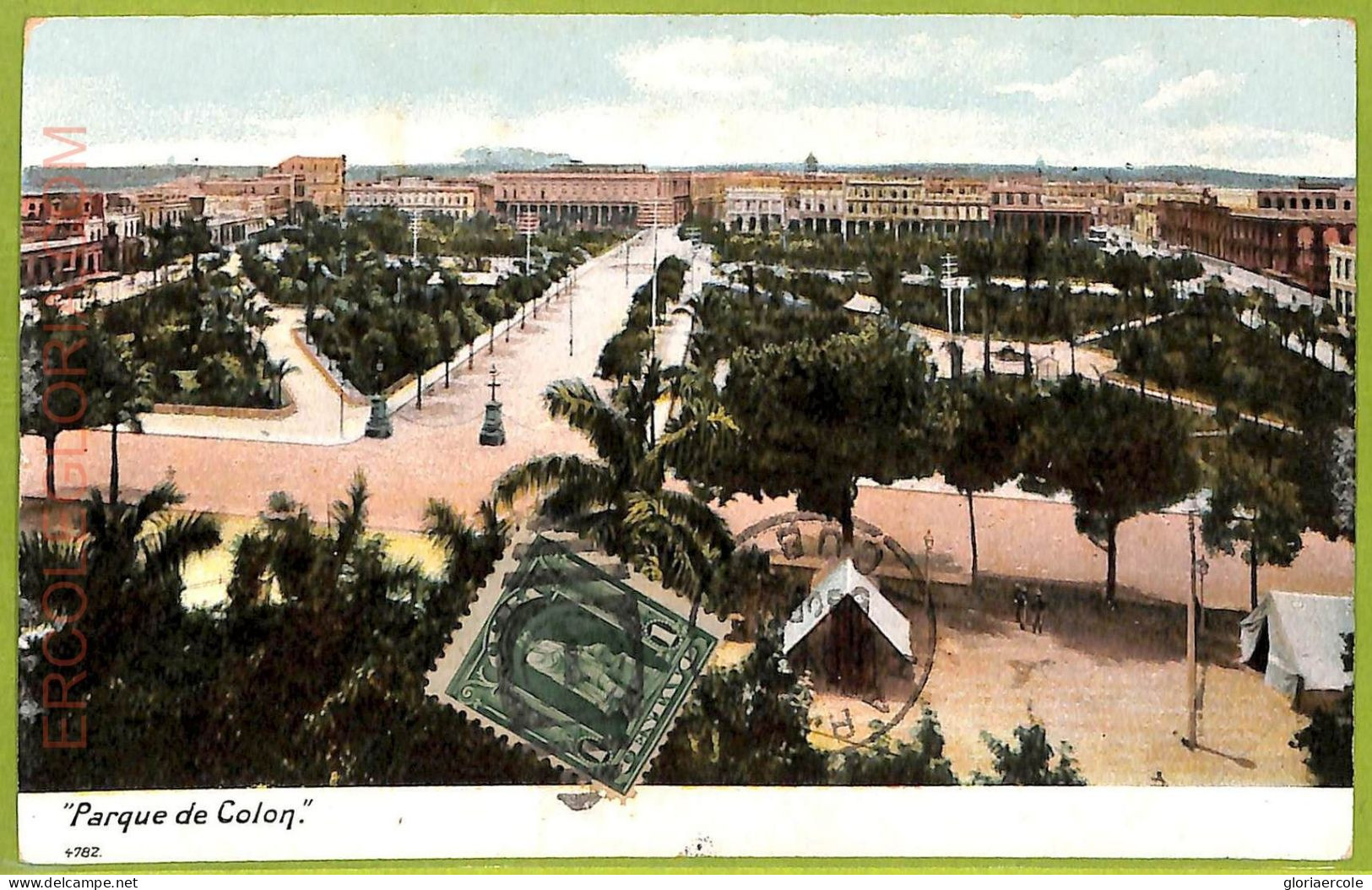 Af2327 - CUBA - Vintage Postcard - "Parque De Colon" - 1900's - Cuba