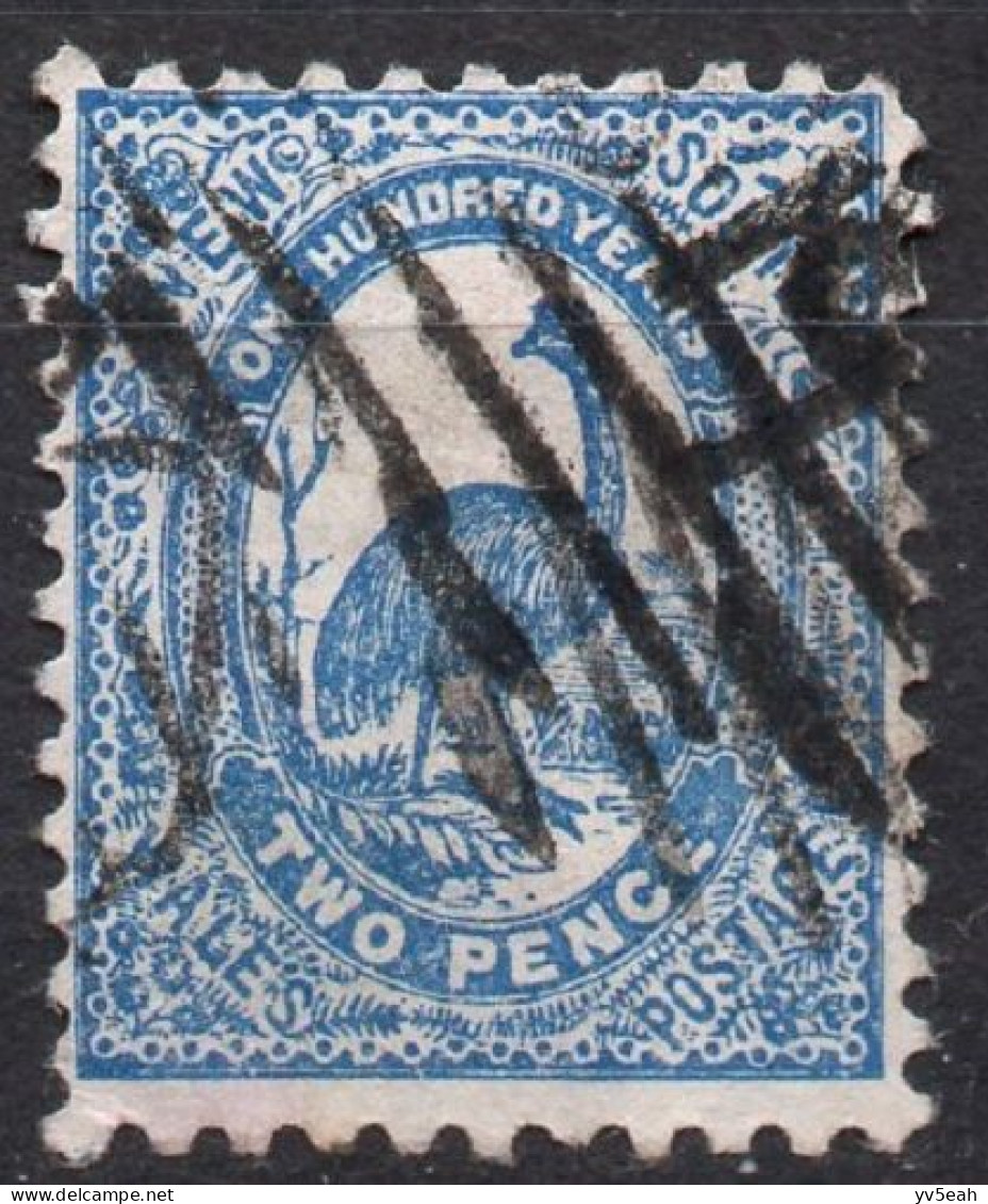 AUSTRALIA_NEW SOUTH WALES/1888-9/USED/SC#78/1ST. CENT OF BRITISH SETTLEMENT IN AUSRALIA / 2p EMU BLUE - Gebraucht