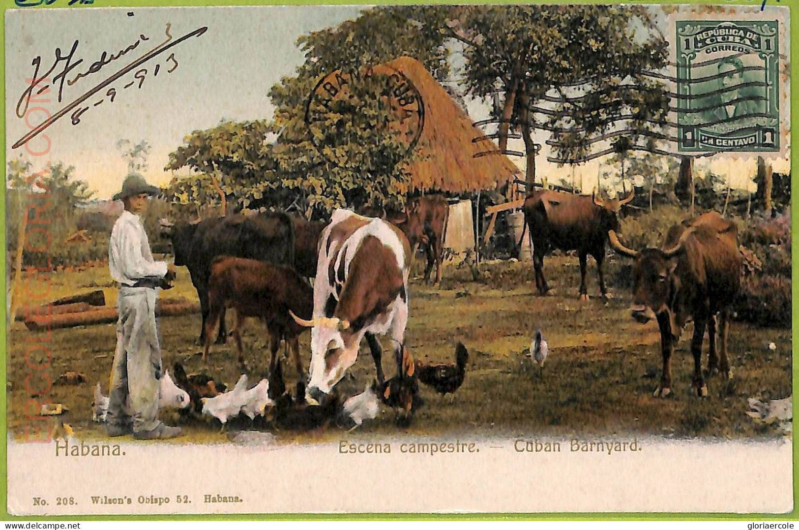 Aa5976 - CUBA - Vintage Postcard -  Ethnic - 1913 - America
