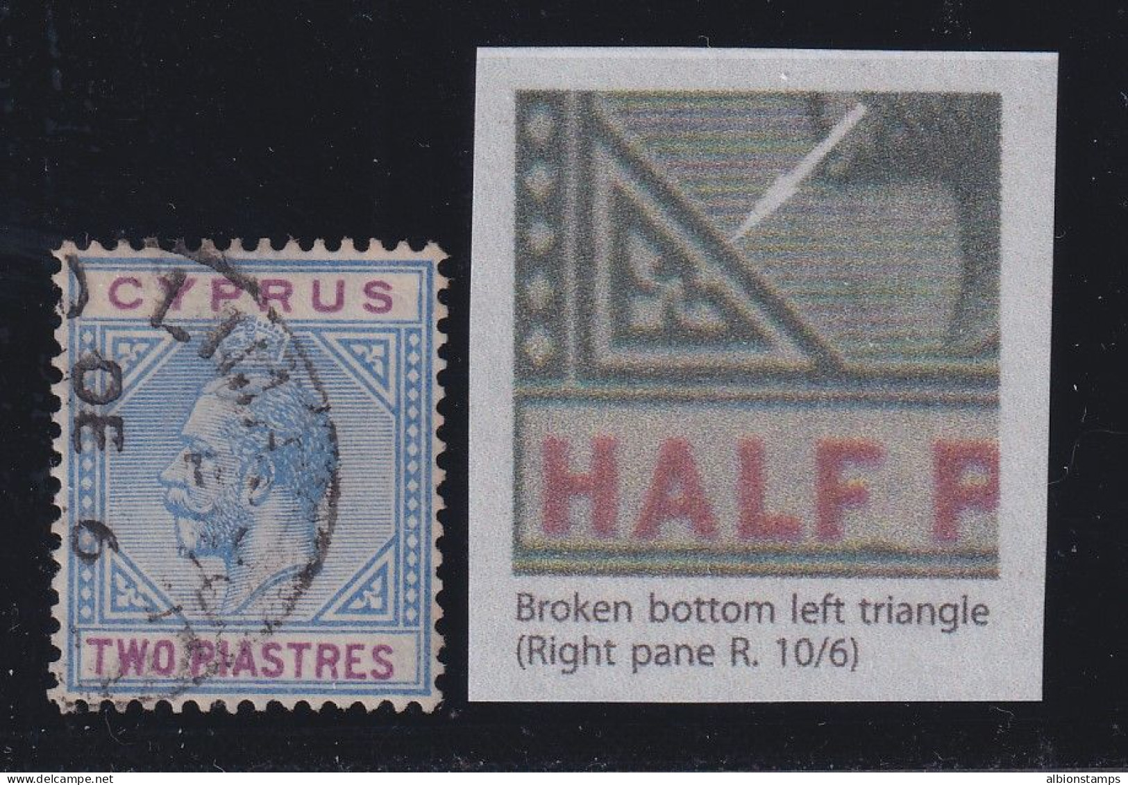 Cyprus, SG 92a, Used "Broken Bottom Left Triangle" Variety - Chypre (...-1960)